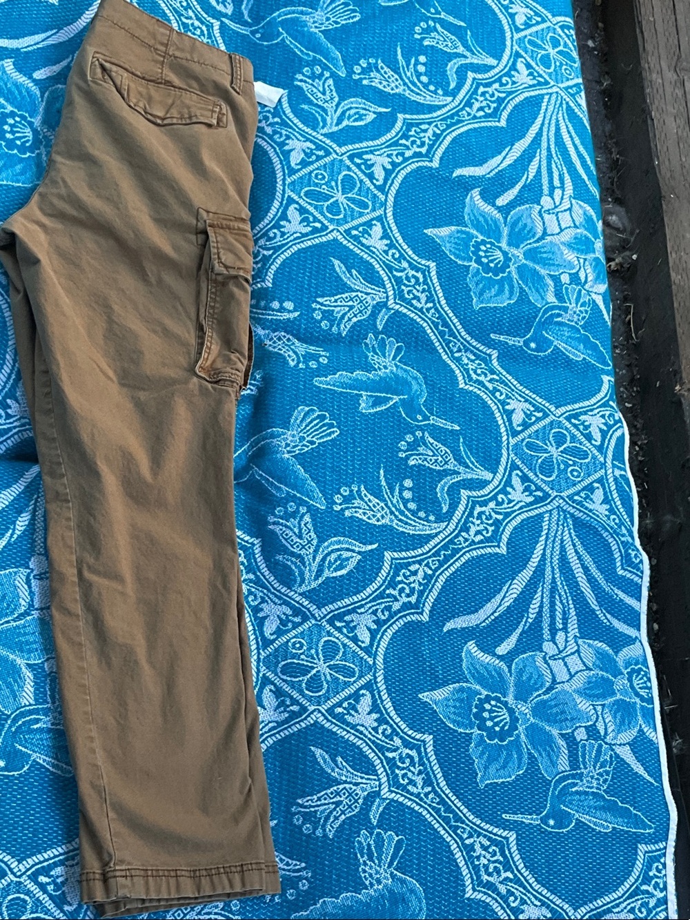 Old Navy Lived-In Straight Cargo Pants Built-In Flex Tan Khaki Mens Size 34x32 - Picture 5 of 8